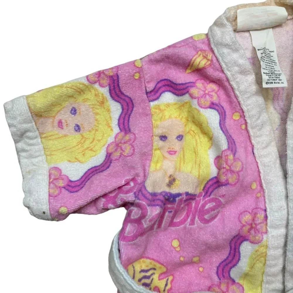 Rare Vintage 90’s Girls CoverUps Barbie Terry Cloth‎ Robe Size Medium